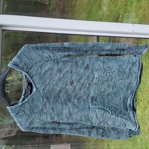 Blue knit Eddy Bauer hooded sweater